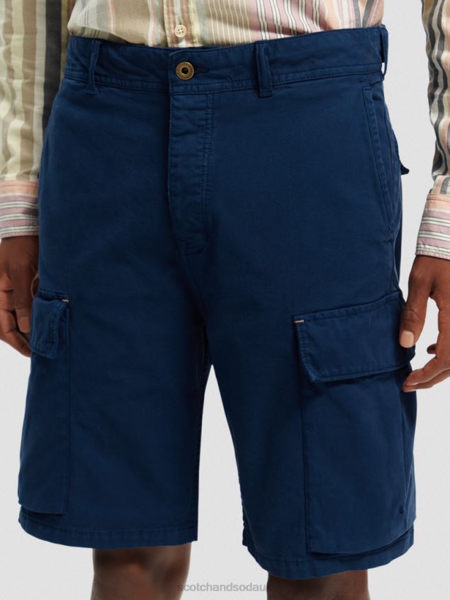 Scotch & Soda Men Relaxed Fit Cargo Shorts LP48HB620 Clothing Marine