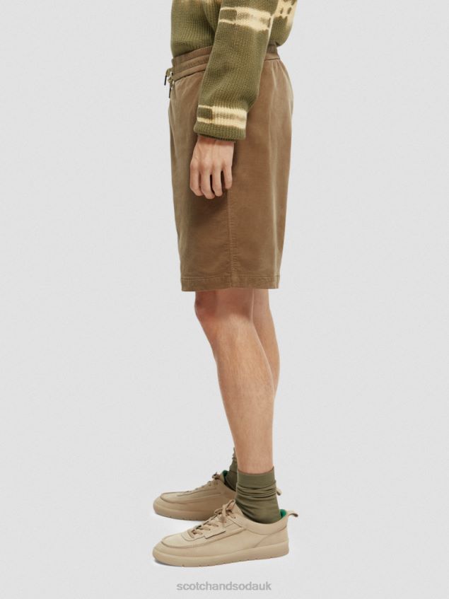 Scotch & Soda Men Relaxed Fit Corduroy Organic Cotton Shorts LP48HB594 Clothing Khaki