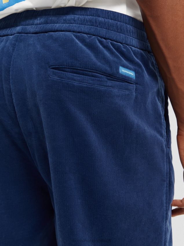 Scotch & Soda Men Relaxed Fit Corduroy Organic Cotton Shorts LP48HB596 Clothing Marine