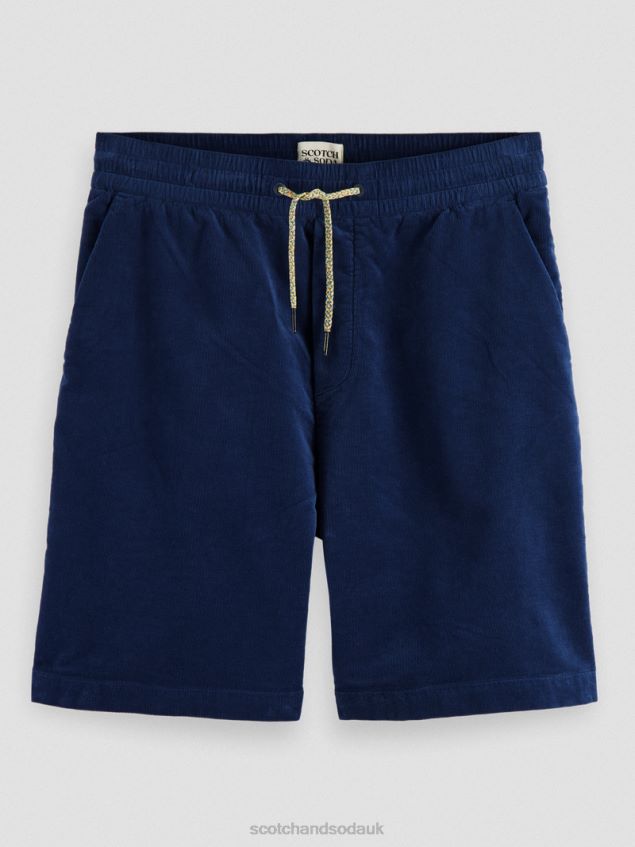 Scotch & Soda Men Relaxed Fit Corduroy Organic Cotton Shorts LP48HB596 Clothing Marine