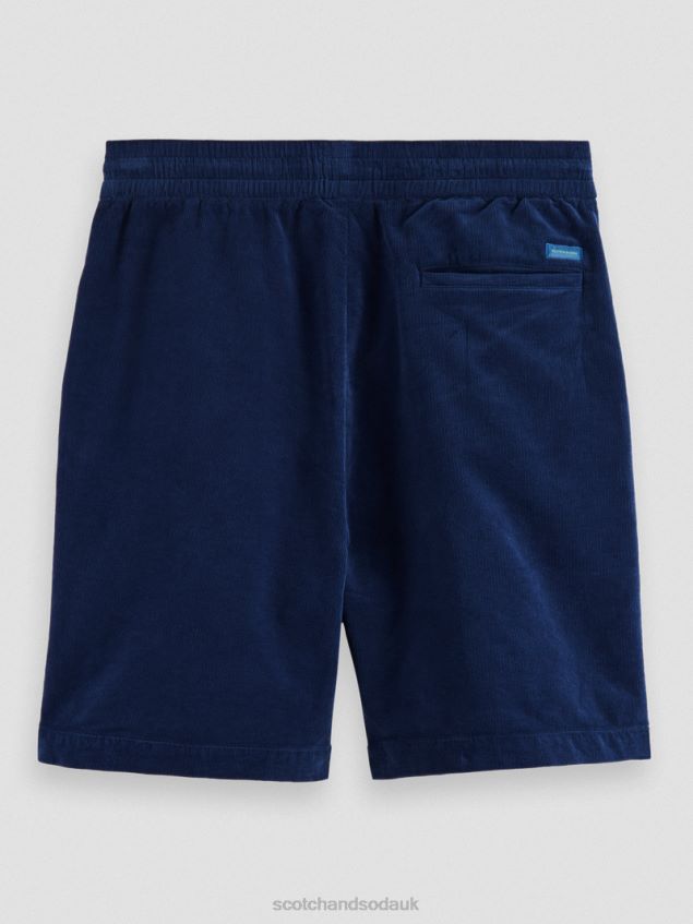 Scotch & Soda Men Relaxed Fit Corduroy Organic Cotton Shorts LP48HB596 Clothing Marine