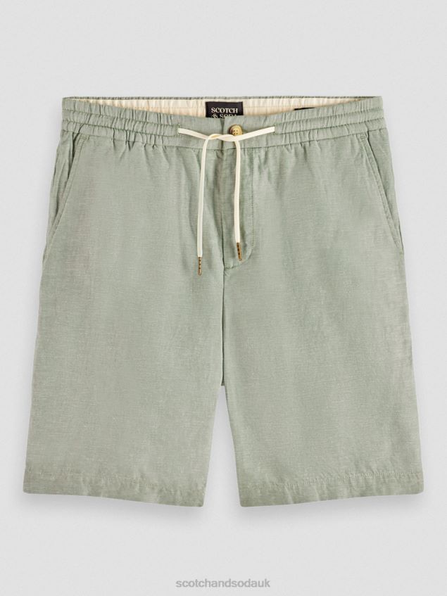Scotch & Soda Men The Fave Linen-Blended Bermuda Shorts LP48HB600 Clothing Army
