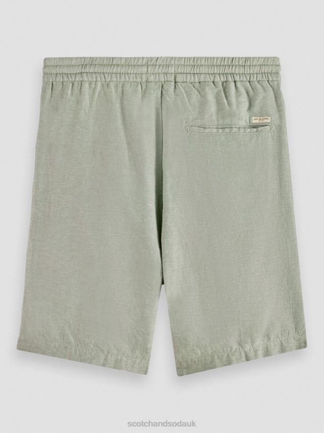 Scotch & Soda Men The Fave Linen-Blended Bermuda Shorts LP48HB600 Clothing Army