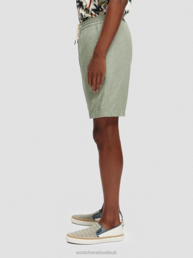 Scotch & Soda Men The Fave Linen-Blended Bermuda Shorts LP48HB600 Clothing Army