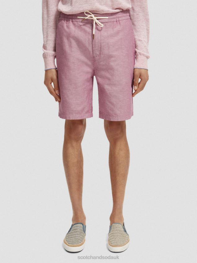 Scotch & Soda Men The Fave Linen-Blended Bermuda Shorts LP48HB601 Clothing Daffodil