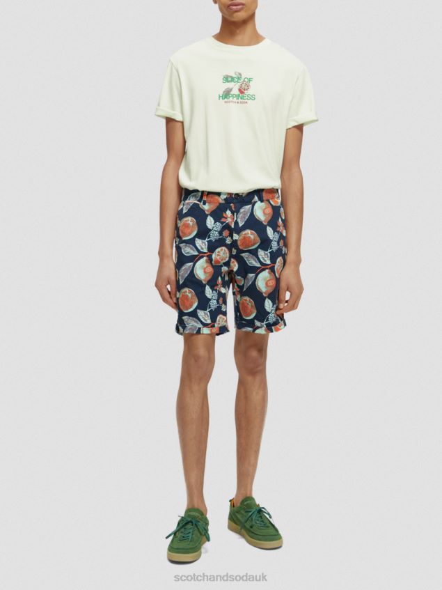 Scotch & Soda Men The Stuart Printed Chino Shorts LP48HB624 Clothing Navy Fruits Aop