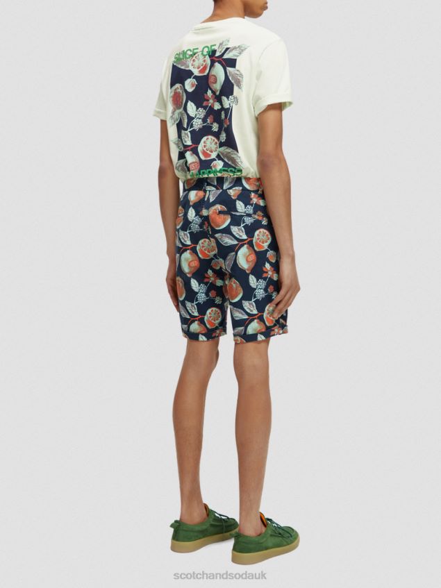 Scotch & Soda Men The Stuart Printed Chino Shorts LP48HB624 Clothing Navy Fruits Aop