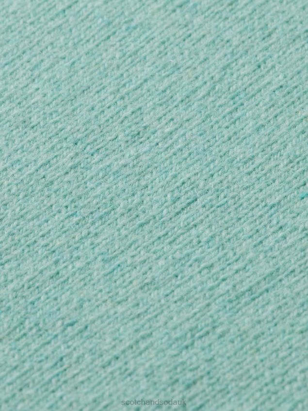 Scotch & Soda Men Contrast Trimmed Cashmere Crewneck Sweater LP48HB637 Clothing Pistachio Melange