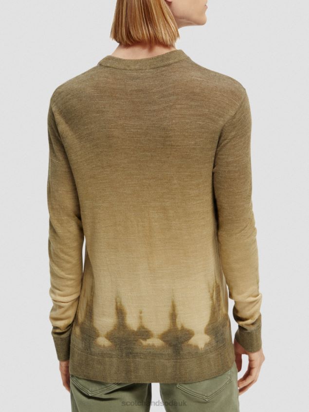 Scotch & Soda Men Gradient Tie-Dye Wool-Blended Sweater LP48HB643 Clothing Combo C