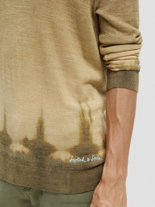 Scotch & Soda Men Gradient Tie-Dye Wool-Blended Sweater LP48HB643 Clothing Combo C