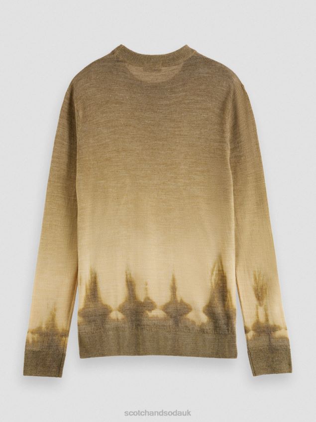 Scotch & Soda Men Gradient Tie-Dye Wool-Blended Sweater LP48HB643 Clothing Combo C