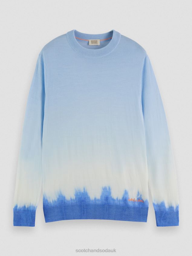 Scotch & Soda Men Gradient Tie-Dye Wool-Blended Sweater LP48HB644 Clothing Combo A