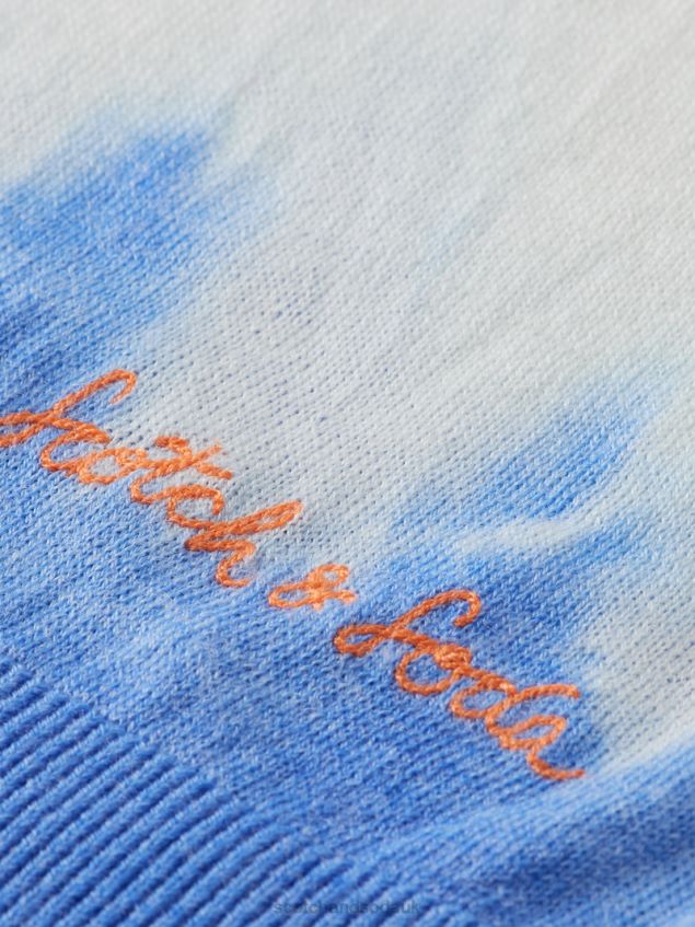 Scotch & Soda Men Gradient Tie-Dye Wool-Blended Sweater LP48HB644 Clothing Combo A