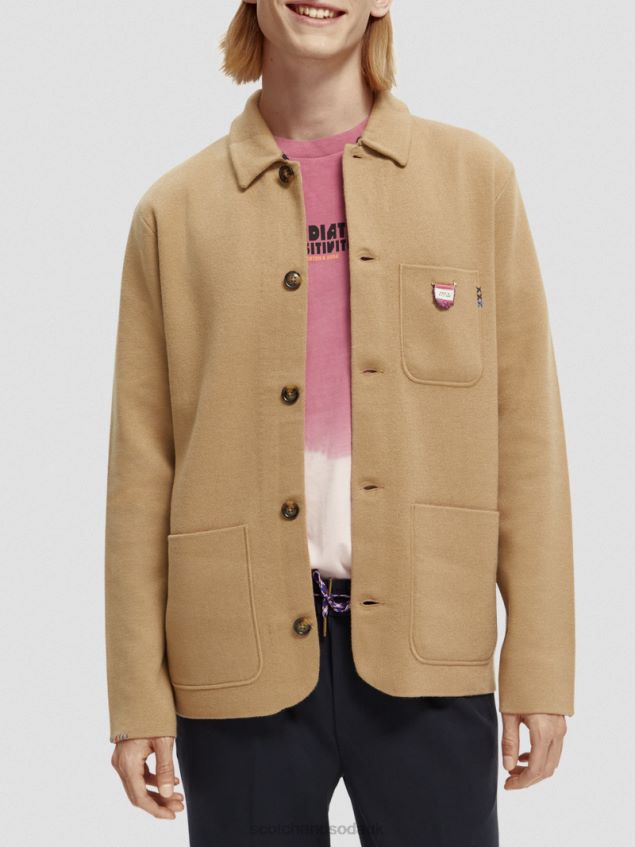 Scotch & Soda Men Knitted Cardigan LP48HB629 Clothing Sand