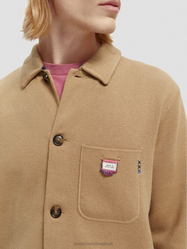 Scotch & Soda Men Knitted Cardigan LP48HB629 Clothing Sand