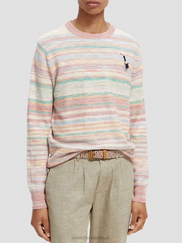 Scotch & Soda Men Knitted Striped Sweater LP48HB634 Clothing Combo A