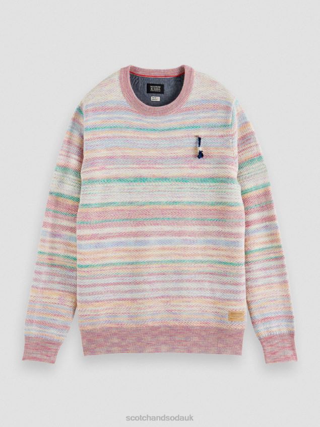 Scotch & Soda Men Knitted Striped Sweater LP48HB634 Clothing Combo A