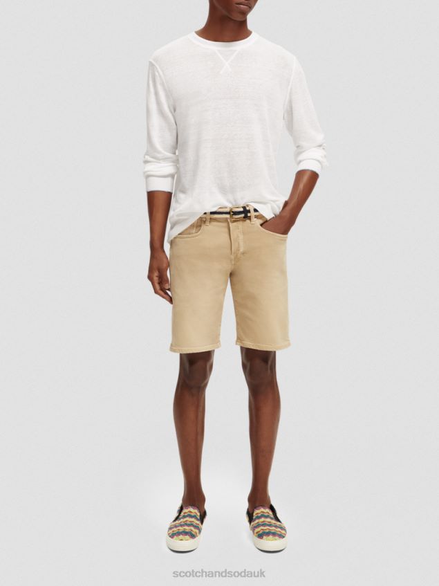 Scotch & Soda Men Linen-Blended Crewneck Sweater LP48HB652 Clothing White