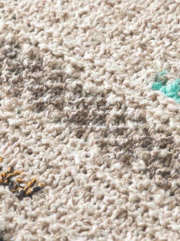 Scotch & Soda Men Melange Jacquard Striped Crewneck Sweater LP48HB630 Clothing Combo A