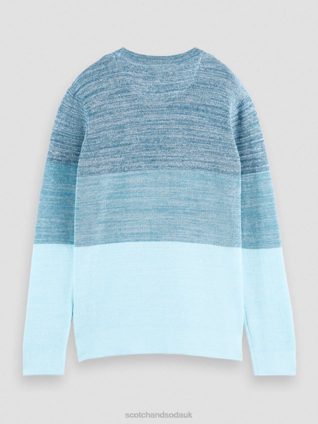 Scotch & Soda Men Striped Structure-Knit Organic Sweater LP48HB656 Clothing Combo B