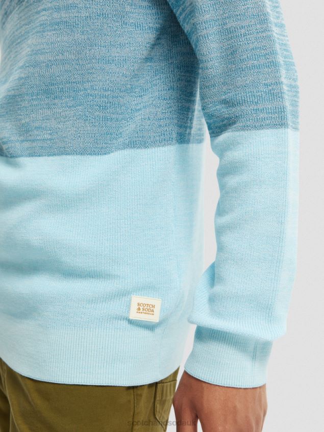 Scotch & Soda Men Striped Structure-Knit Organic Sweater LP48HB656 Clothing Combo B