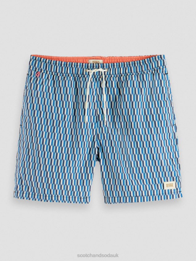 Scotch & Soda Men Mid-Length Printed Swim Short LP48HB666 Clothing Riviera Abstract Aop