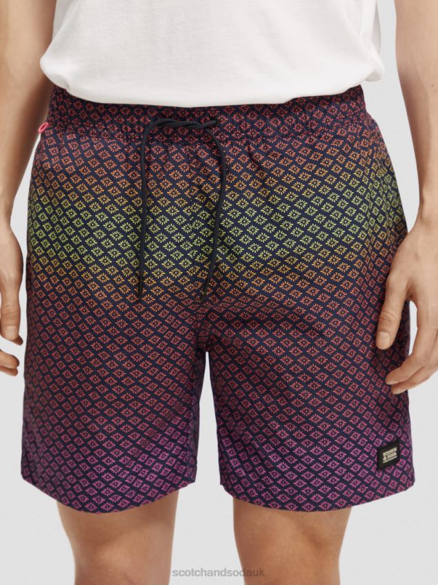 Scotch & Soda Men Mid-Length Printed Swim Short LP48HB668 Clothing Gradient Roset Aop