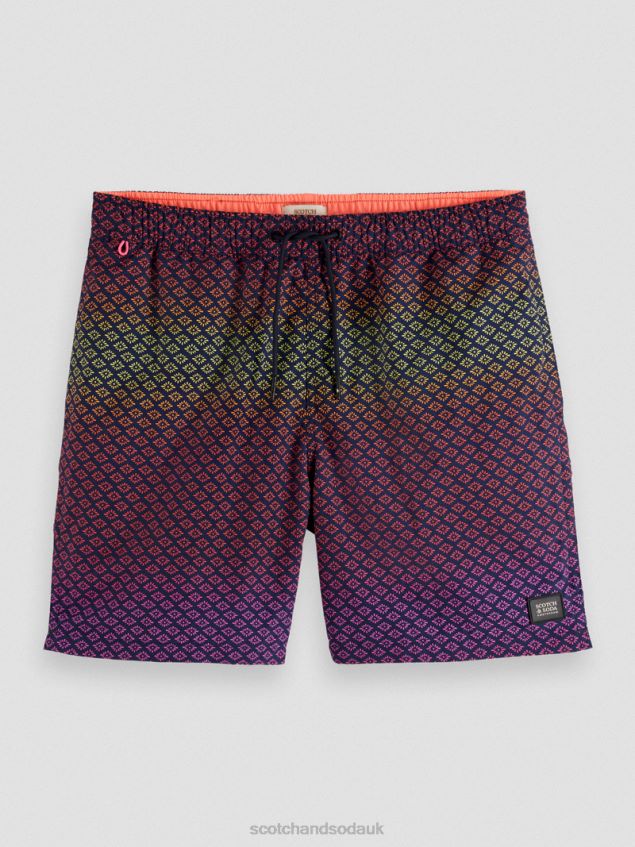 Scotch & Soda Men Mid-Length Printed Swim Short LP48HB668 Clothing Gradient Roset Aop