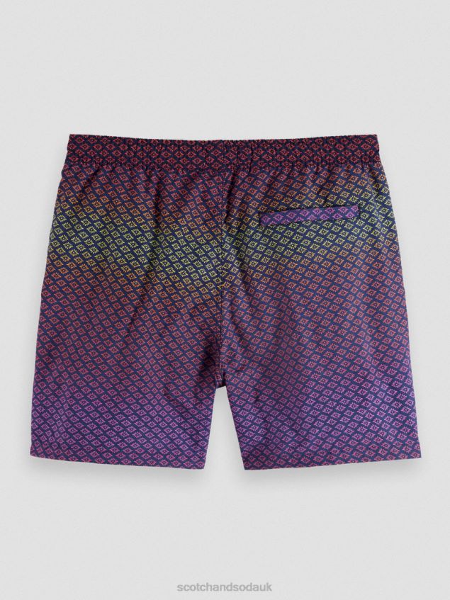 Scotch & Soda Men Mid-Length Printed Swim Short LP48HB668 Clothing Gradient Roset Aop