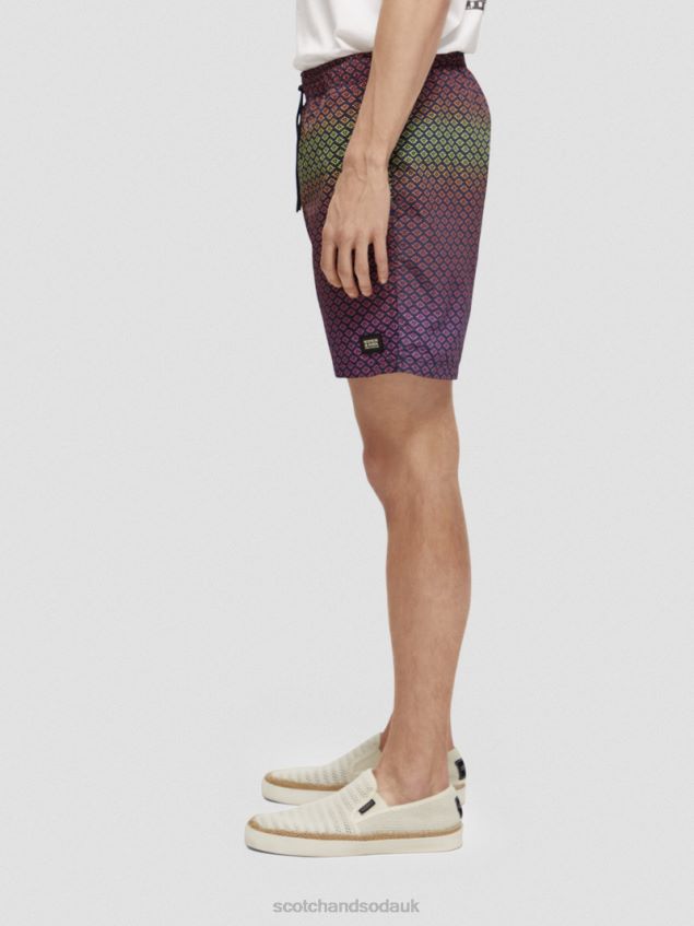 Scotch & Soda Men Mid-Length Printed Swim Short LP48HB668 Clothing Gradient Roset Aop