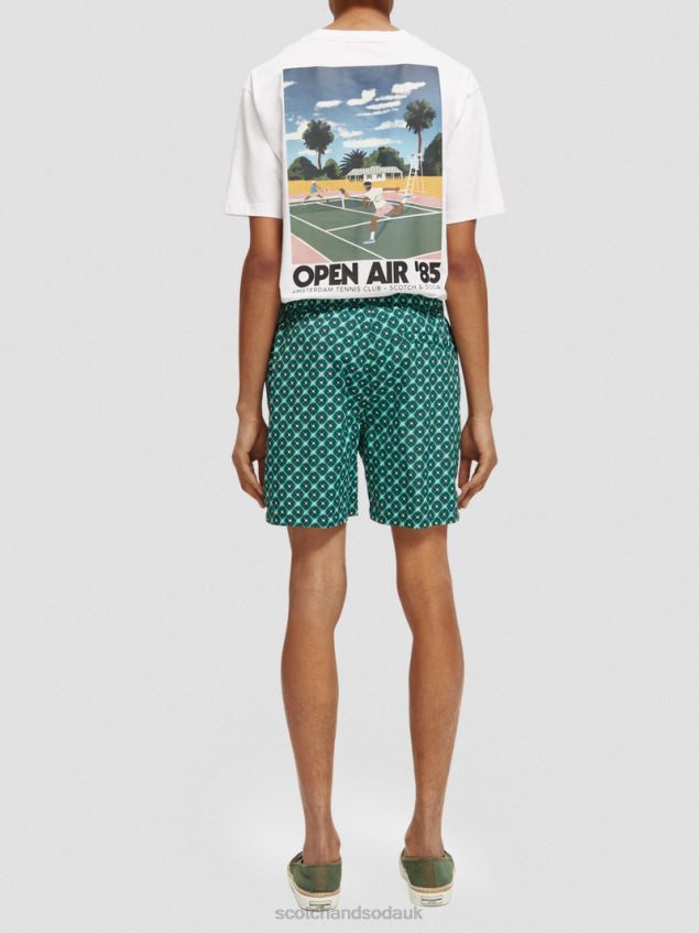 Scotch & Soda Men Mid-Length Printed Swim Short LP48HB669 Clothing Turquoise Tiles Aop