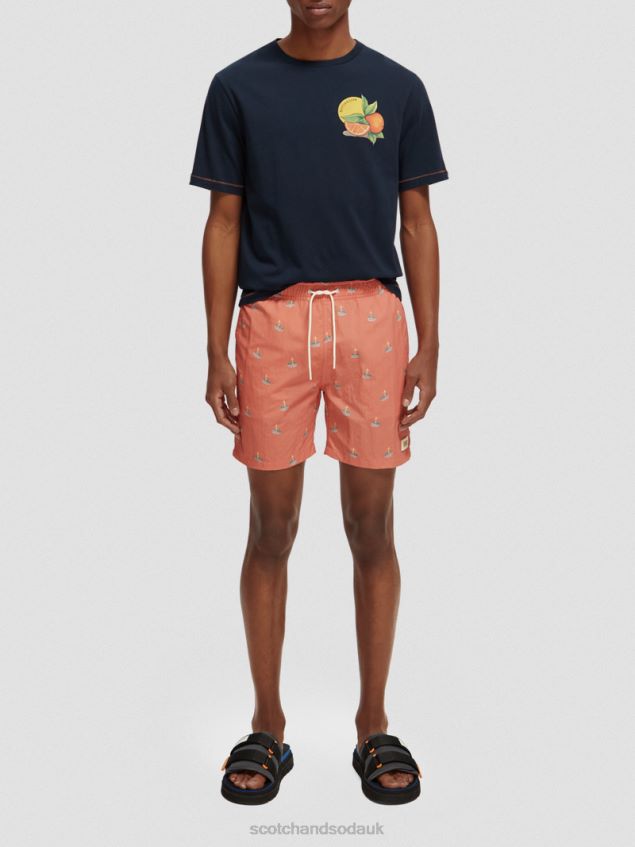 Scotch & Soda Men Mid-Length Printed Swim Short LP48HB670 Clothing Flamingo Surfer Aop