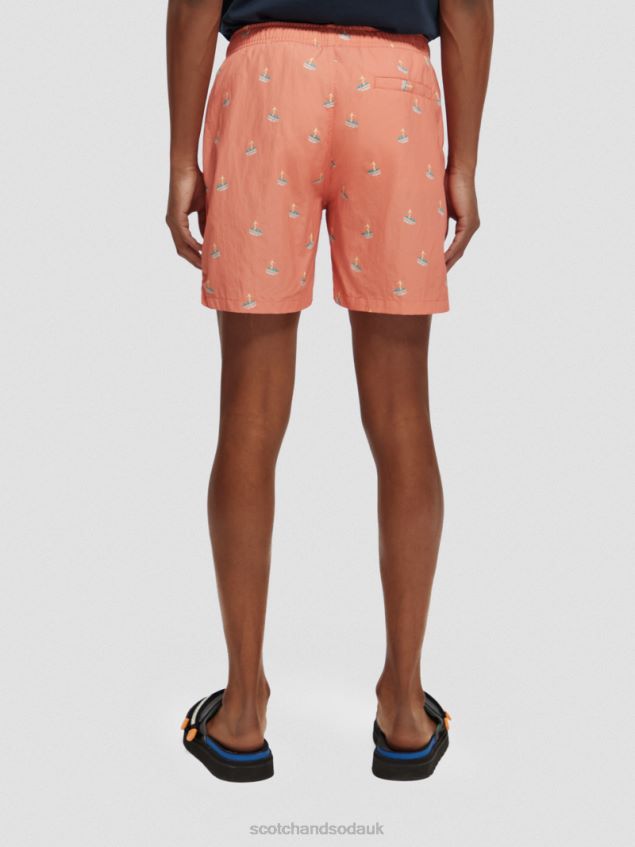 Scotch & Soda Men Mid-Length Printed Swim Short LP48HB670 Clothing Flamingo Surfer Aop