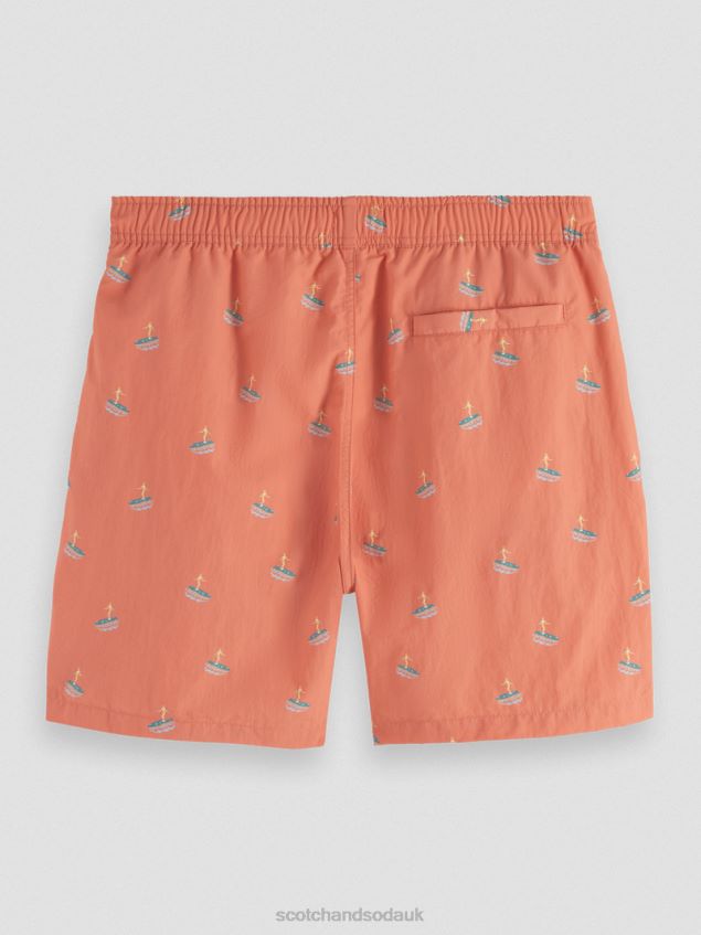 Scotch & Soda Men Mid-Length Printed Swim Short LP48HB670 Clothing Flamingo Surfer Aop