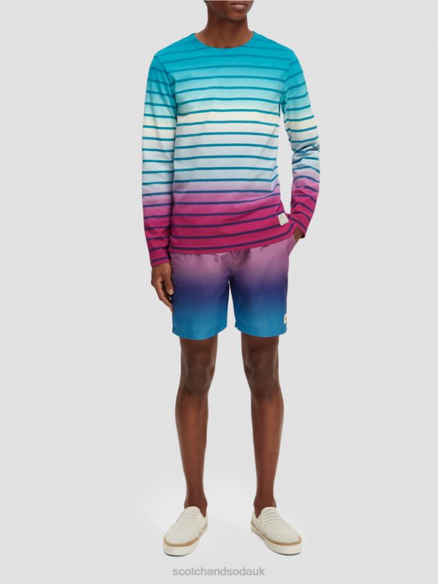 Scotch & Soda Men Mid-Length Printed Swim Short LP48HB695 Clothing Cerise Gradient