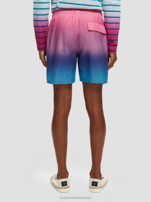 Scotch & Soda Men Mid-Length Printed Swim Short LP48HB695 Clothing Cerise Gradient