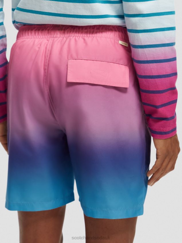 Scotch & Soda Men Mid-Length Printed Swim Short LP48HB695 Clothing Cerise Gradient