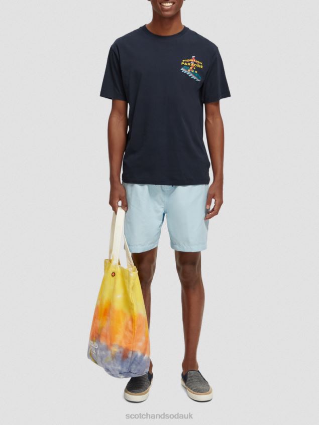 Scotch & Soda Men Mid-Length Swim Shorts LP48HB664 Clothing Sea Blue