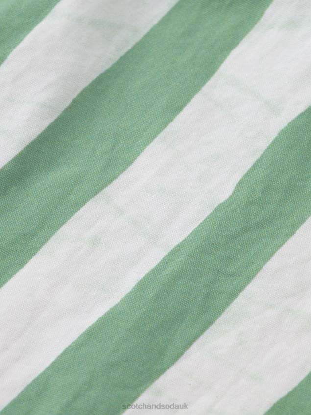 Scotch & Soda Men Printed Mid-Length Swim Shorts LP48HB680 Clothing Green Tie Dye Stripe