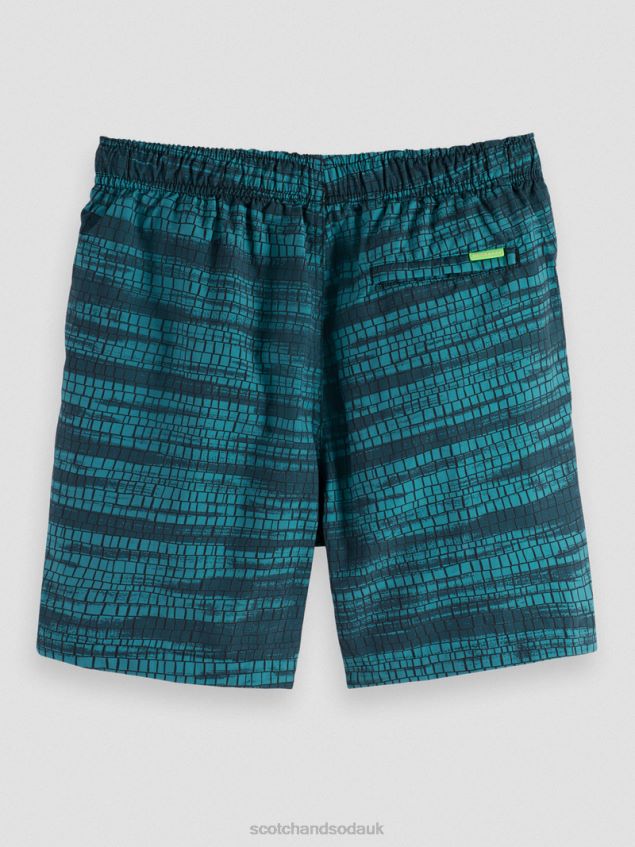 Scotch & Soda Men Printed Mid-Length Swim Shorts LP48HB690 Clothing Blue Stripe