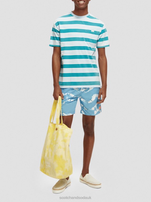 Scotch & Soda Men Printed Tie-Dye Mid-Length Swim Shorts LP48HB687 Clothing Sea Blue Tie Dye