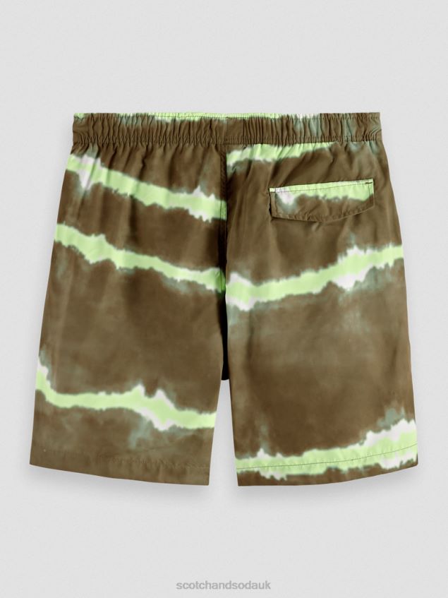 Scotch & Soda Men Printed Tie-Dye Mid-Length Swim Shorts LP48HB688 Clothing Army Tie Dye