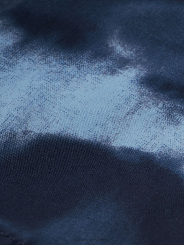 Scotch & Soda Men Printed Tie-Dye Mid-Length Swim Shorts LP48HB689 Clothing Navy Tie Dye