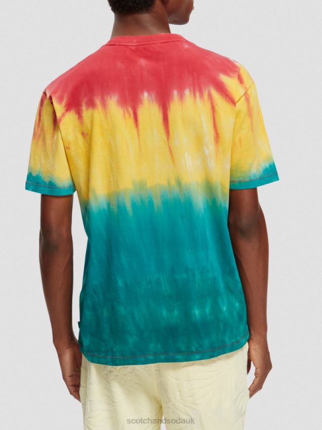 Scotch & Soda Men Embroidered Artwork Tie-Dye T-Shirt LP48HB441 Clothing Multicolour Tie Dye