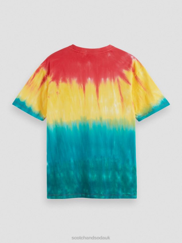 Scotch & Soda Men Embroidered Artwork Tie-Dye T-Shirt LP48HB441 Clothing Multicolour Tie Dye