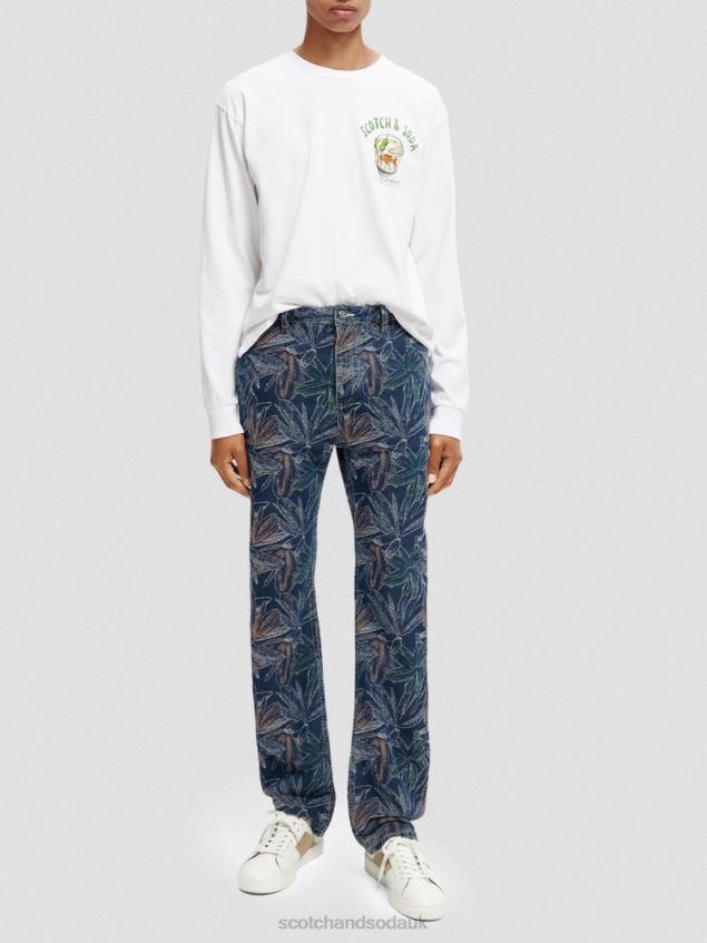 Scotch & Soda Men Long-Sleeved Artwork Organic Cotton T-Shirt LP48HB391 Clothing White