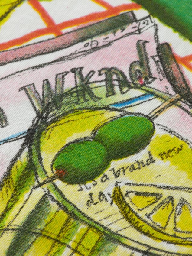 Scotch & Soda Men Long-Sleeved Artwork Organic Cotton T-Shirt LP48HB391 Clothing White