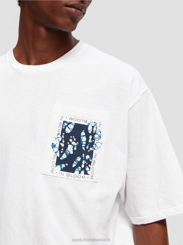 Scotch & Soda Men Loose Fit Artwork T-Shirt LP48HB373 Clothing White