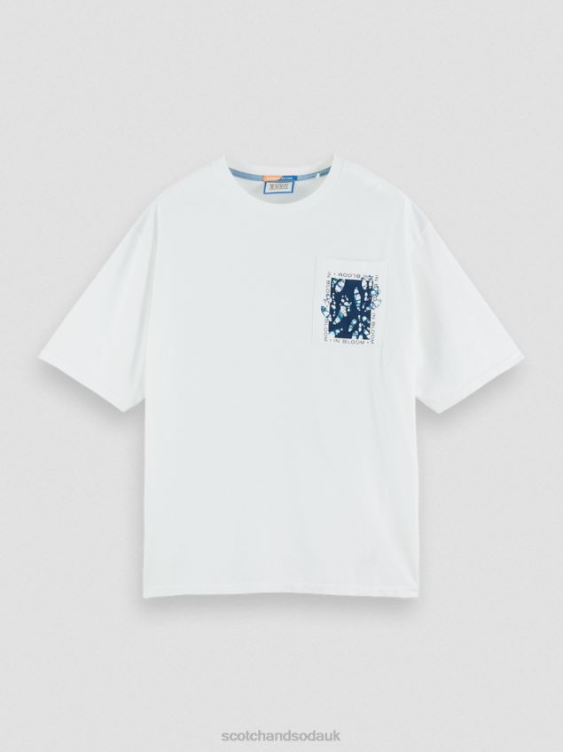 Scotch & Soda Men Loose Fit Artwork T-Shirt LP48HB373 Clothing White