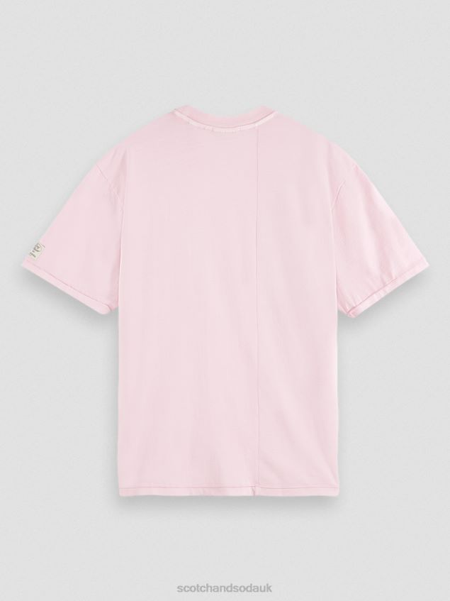 Scotch & Soda Men Loose Fit Garment-Dyed Pocketed T-Shirt LP48HB408 Clothing Stone Pink